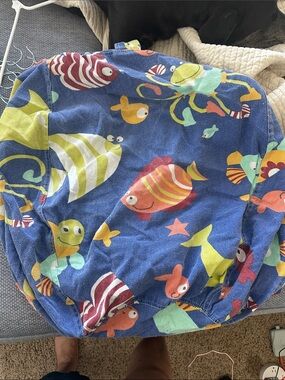 Kids stuffed bag Colorful Fish Print - Blue